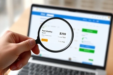 Magnifying glass on flight booking showing discounted price